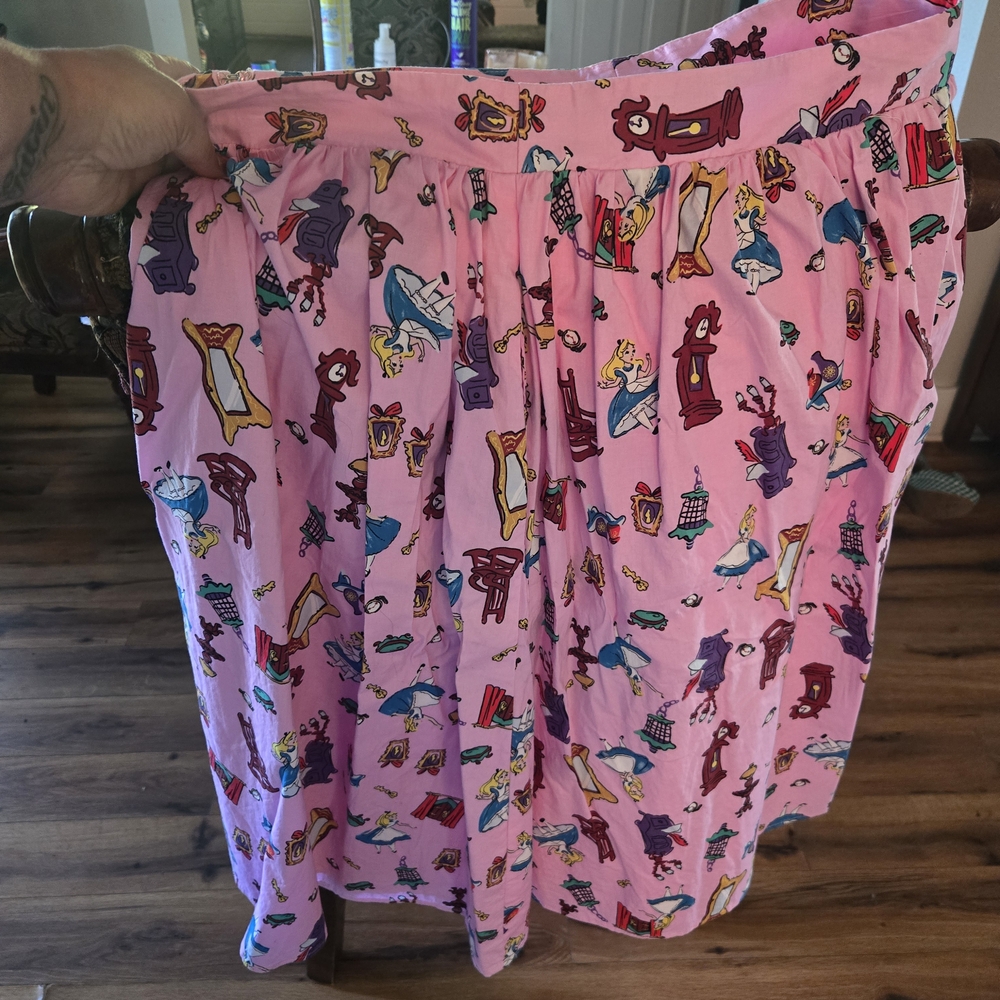 Disney Pink A-Line Pleated Skirt Casual Resort Wear